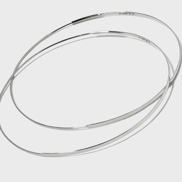 LANA Flat Magic 14K Hoop Earrings White Gold - Picture 4 of 10